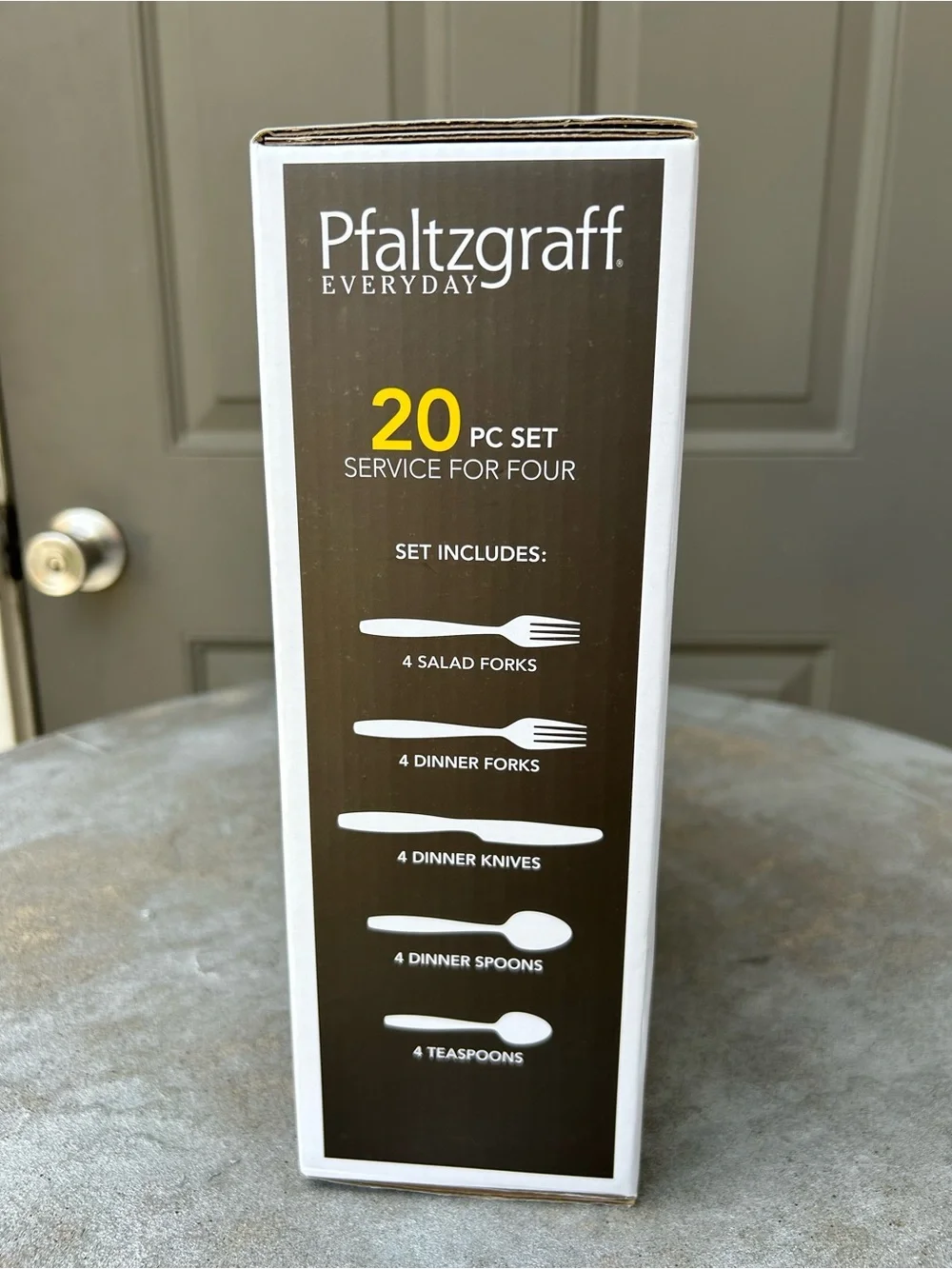 Pfaltzgraff Everyday Salisbury Satin 20-Pc Flatware Set - Silver Service for 4